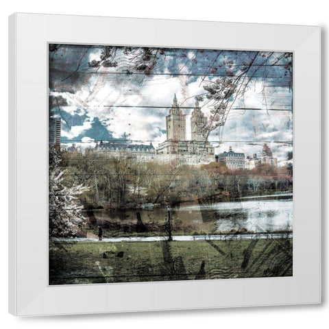 Postcard From The Park White Modern Wood Framed Art Print by Villa, Mlli