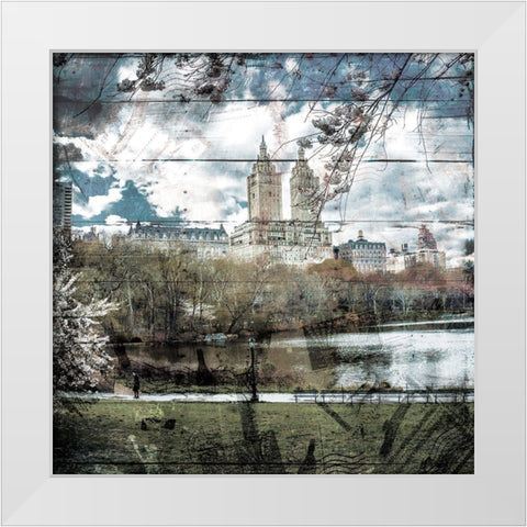 Postcard From The Park White Modern Wood Framed Art Print by Villa, Mlli