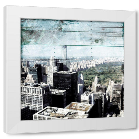 Postcard From Central White Modern Wood Framed Art Print by Villa, Mlli