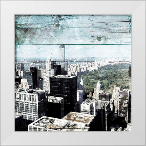 Postcard From Central White Modern Wood Framed Art Print by Villa, Mlli