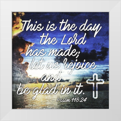 Rejoice White Modern Wood Framed Art Print by Villa, Mlli