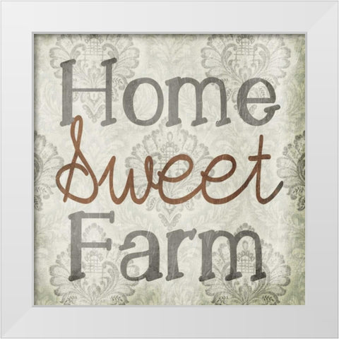 Home Sweet Farm White Modern Wood Framed Art Print by Villa, Milli