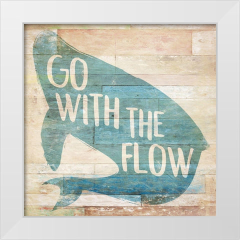 Flow White Modern Wood Framed Art Print by Villa, Mlli