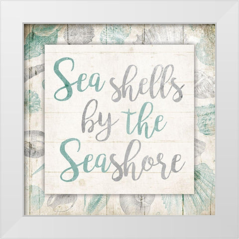Seashore White Modern Wood Framed Art Print by Villa, Mlli