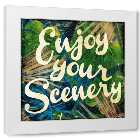 Enjoy The Scenery White Modern Wood Framed Art Print by Villa, Mlli