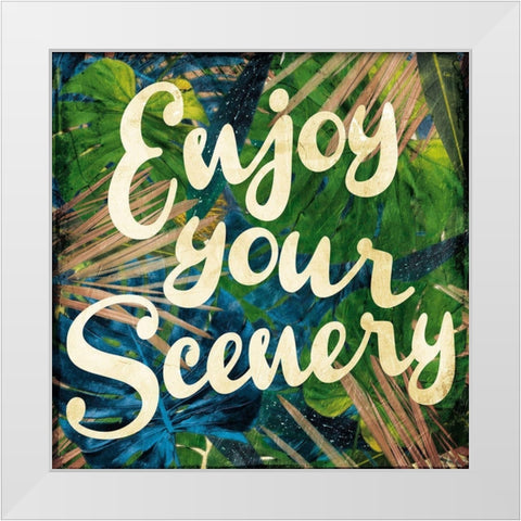 Enjoy The Scenery White Modern Wood Framed Art Print by Villa, Mlli