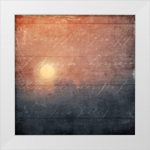 Wooden Sunset White Modern Wood Framed Art Print by Villa, Mlli
