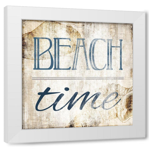 Beach Time White Modern Wood Framed Art Print by Villa, Mlli