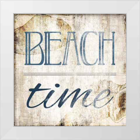 Beach Time White Modern Wood Framed Art Print by Villa, Mlli