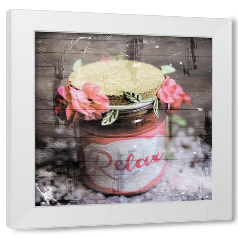 Relaxing Candle White Modern Wood Framed Art Print by Villa, Mlli