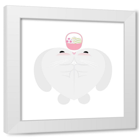Easter Bunny White Modern Wood Framed Art Print by Villa, Mlli