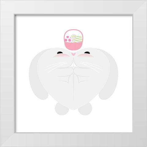 Easter Bunny White Modern Wood Framed Art Print by Villa, Mlli