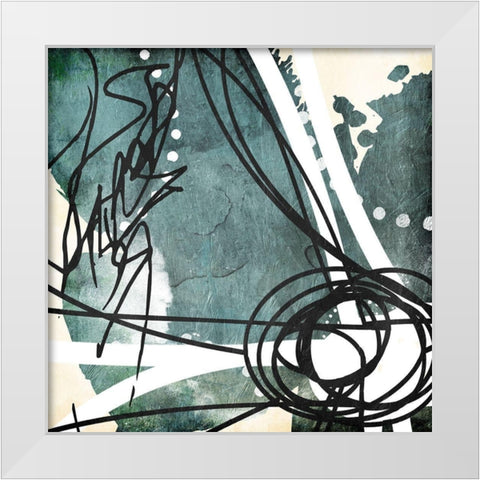 Blue Lines Day Two White Modern Wood Framed Art Print by Villa, Milli