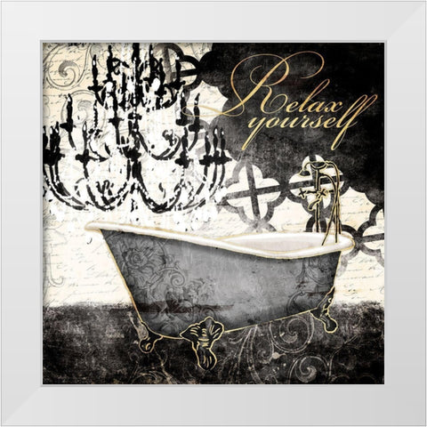 Relax Yourself White Modern Wood Framed Art Print by Villa, Mlli