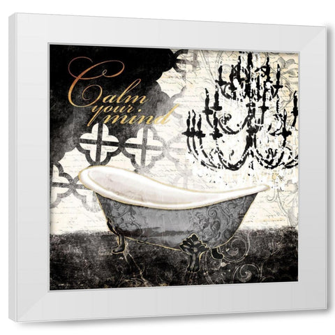 Calm Your Mind White Modern Wood Framed Art Print by Villa, Mlli