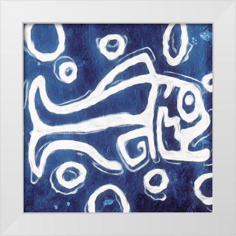 Abstract Fish White Modern Wood Framed Art Print by Villa, Milli