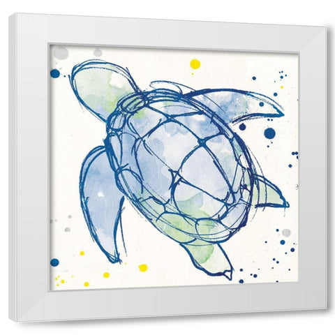 Minimal Sketch Turtle White Modern Wood Framed Art Print by Villa, Milli