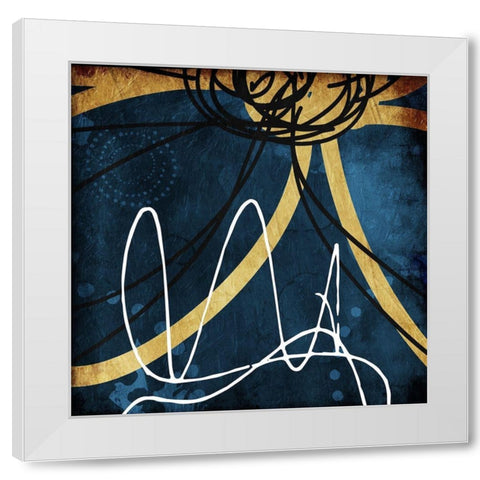 Gold Lines White Modern Wood Framed Art Print by Villa, Mlli