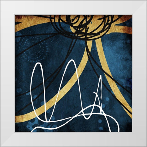 Gold Lines White Modern Wood Framed Art Print by Villa, Mlli
