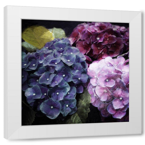 Purple Flower Bushels White Modern Wood Framed Art Print by Villa, Mlli