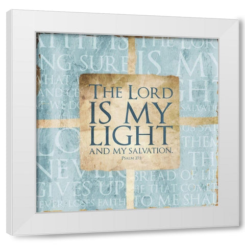 Quote Border Psalm Blue White Modern Wood Framed Art Print by Villa, Mlli