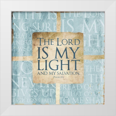 Quote Border Psalm Blue White Modern Wood Framed Art Print by Villa, Mlli
