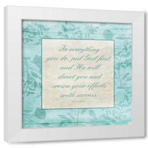 Floral Religious White Modern Wood Framed Art Print by Villa, Mlli