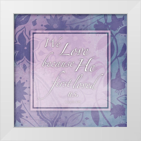 Violet Religious Garden White Modern Wood Framed Art Print by Villa, Mlli