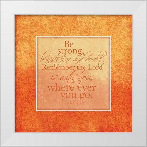 Orange Religious White Modern Wood Framed Art Print by Villa, Mlli