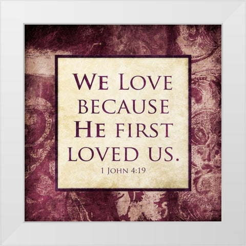 We Love White Modern Wood Framed Art Print by Villa, Mlli