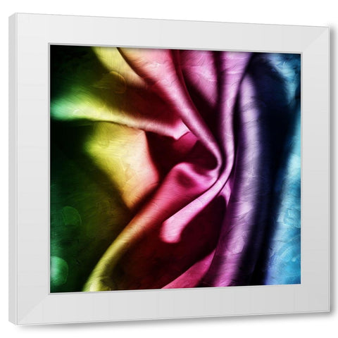 Colorful Folds B White Modern Wood Framed Art Print by Villa, Mlli