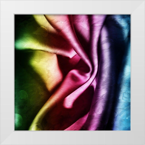 Colorful Folds B White Modern Wood Framed Art Print by Villa, Mlli