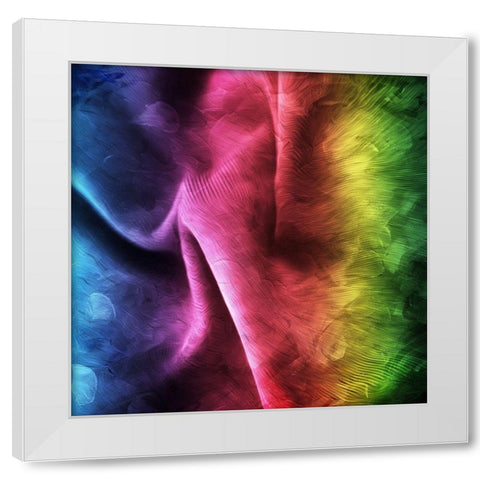 Colorful Folds White Modern Wood Framed Art Print by Villa, Mlli