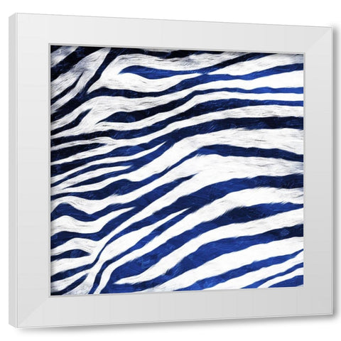 Indigo Zebra White Modern Wood Framed Art Print by Villa, Milli