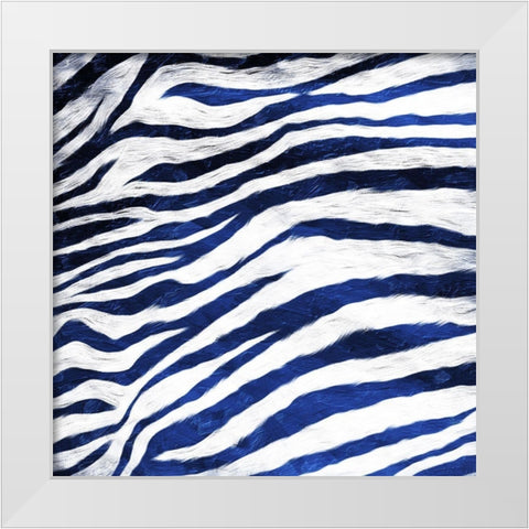 Indigo Zebra White Modern Wood Framed Art Print by Villa, Milli