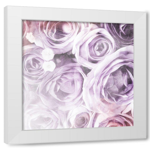 Soft Purple Flowers White Modern Wood Framed Art Print by Villa, Mlli