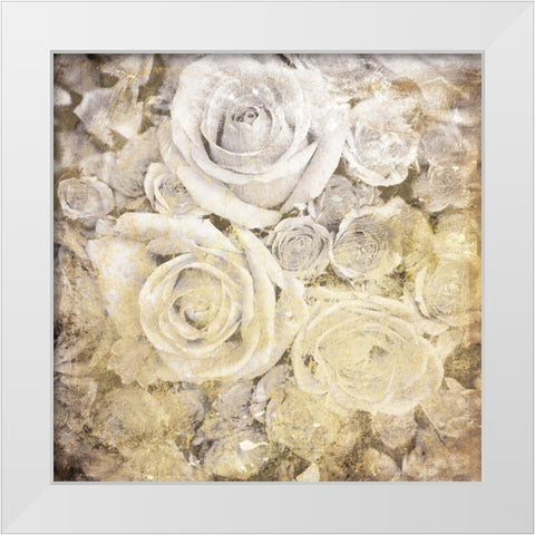 Soft White Yellow Roses White Modern Wood Framed Art Print by Villa, Mlli