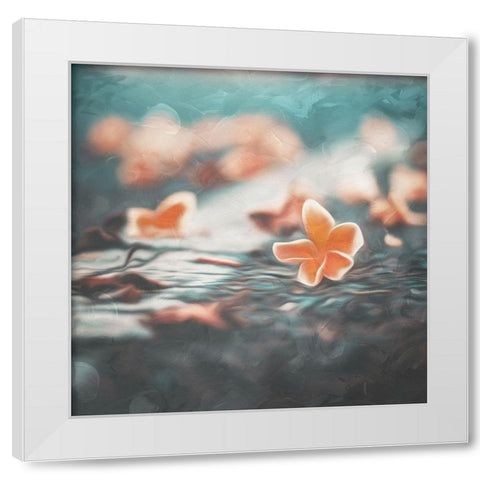 Flower On The Street White Modern Wood Framed Art Print by Villa, Mlli