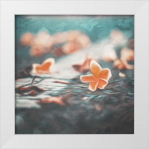 Flower On The Street White Modern Wood Framed Art Print by Villa, Mlli