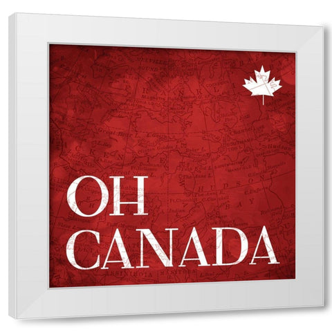 Canada Map White Modern Wood Framed Art Print by Villa, Mlli