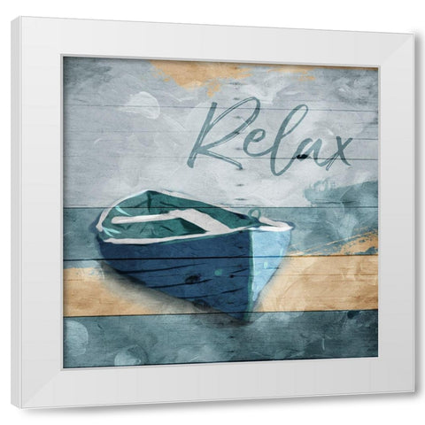 Relax Boat White Modern Wood Framed Art Print by Villa, Mlli