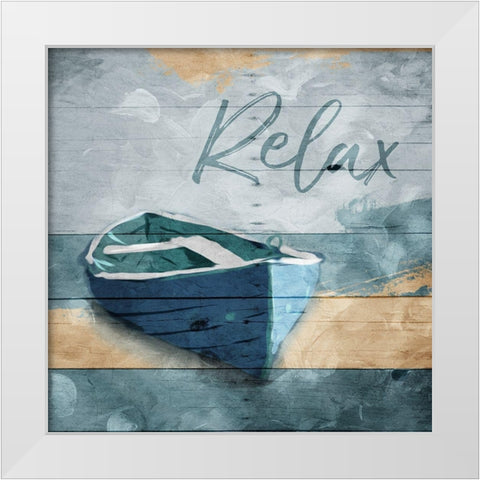 Relax Boat White Modern Wood Framed Art Print by Villa, Mlli