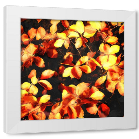 Bunch Of Leaves White Modern Wood Framed Art Print by Villa, Mlli