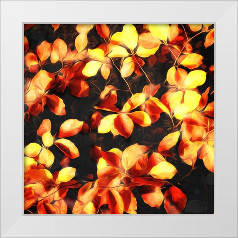 Bunch Of Leaves White Modern Wood Framed Art Print by Villa, Mlli