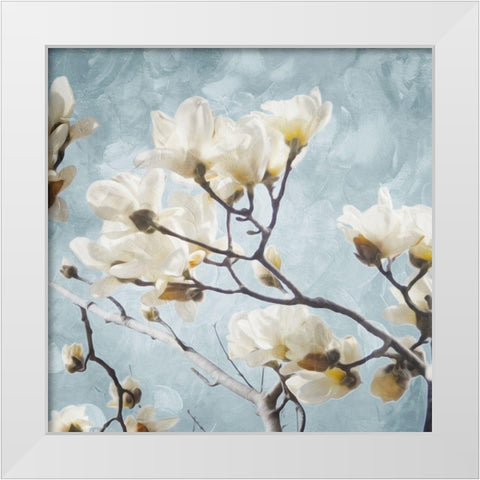 Tree Of White Flowers Mate White Modern Wood Framed Art Print by Villa, Mlli