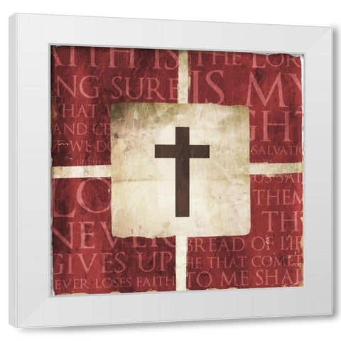 Cross On the Words White Modern Wood Framed Art Print by Villa, Mlli