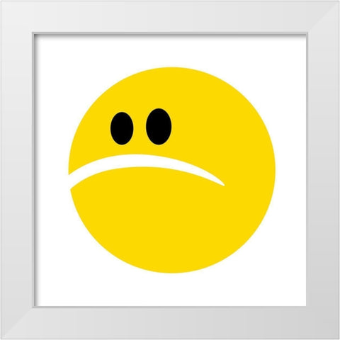 Sad Face White Modern Wood Framed Art Print by Villa, Mlli
