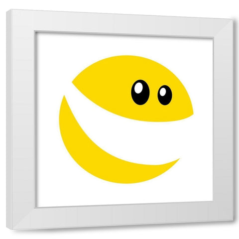 Happy Face White Modern Wood Framed Art Print by Villa, Mlli