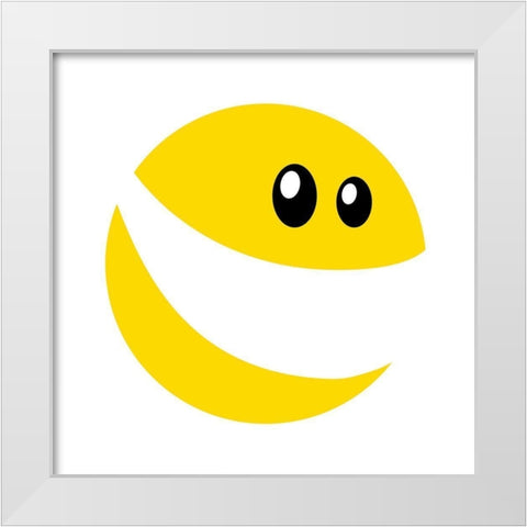 Happy Face White Modern Wood Framed Art Print by Villa, Mlli