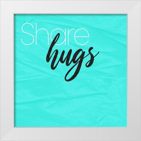 Share Hugs White Modern Wood Framed Art Print by Villa, Mlli